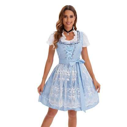 Damen-Dirndl mit Spitzen-Schürze und Korsett-Oberteil-Dirndl for Women-Alpenkind
