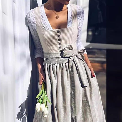 Damen Dirndl Set mit Knopfleiste und Schürze-Dirndl for Women-Alpenkind