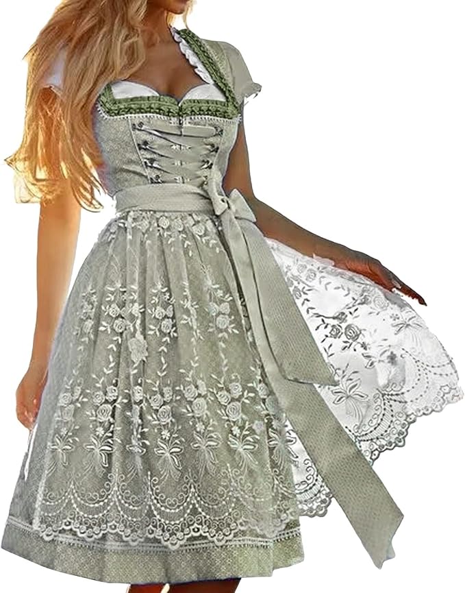 Damen Dirndl Set mit Schnürung und Schürze-Dirndl for Women-Alpenkind