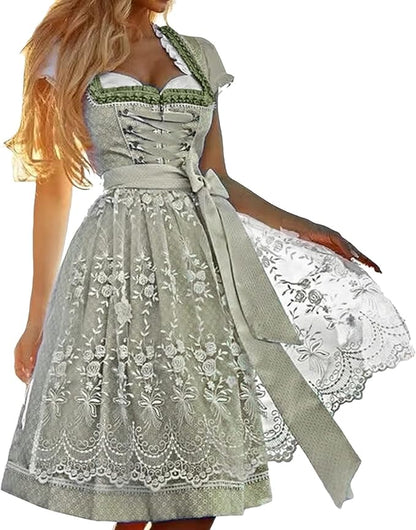 Damen Dirndl Set mit Schnürung und Schürze-Dirndl for Women-Alpenkind
