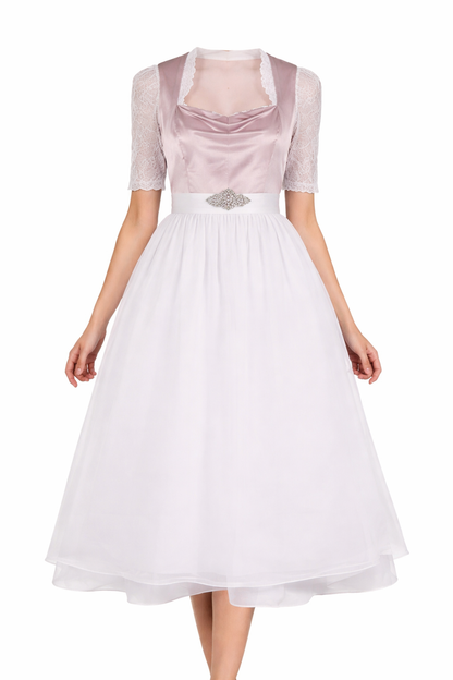 Damen Dirndl Set mit Stehkragenbluse, Taillenapplikation und Rockteil-Dirndl for Women-Alpenkind