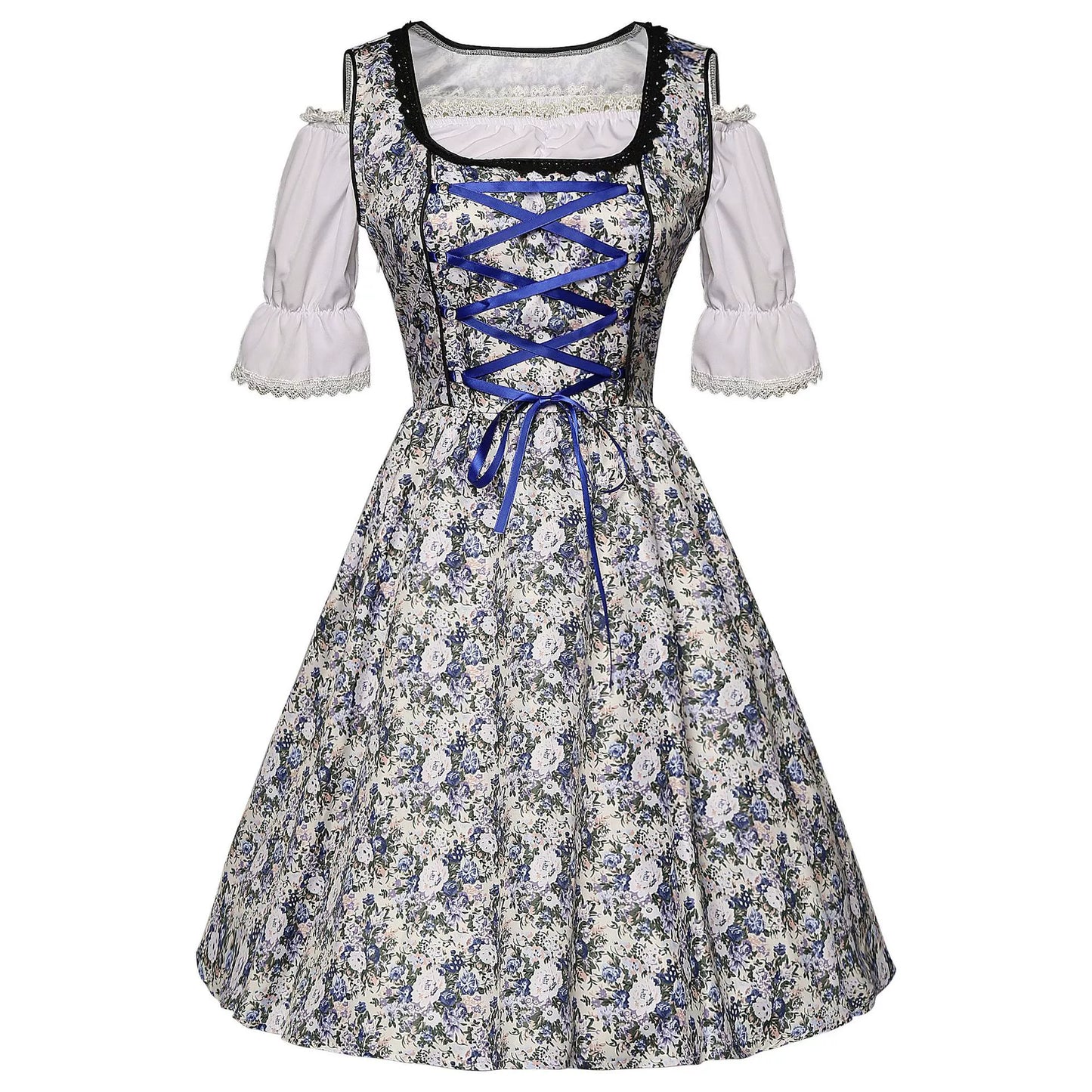 Damen Dirndlkleid-Set mit Schnürmieder, Bluse und weitem Rock-Dirndl for Women-Alpenkind