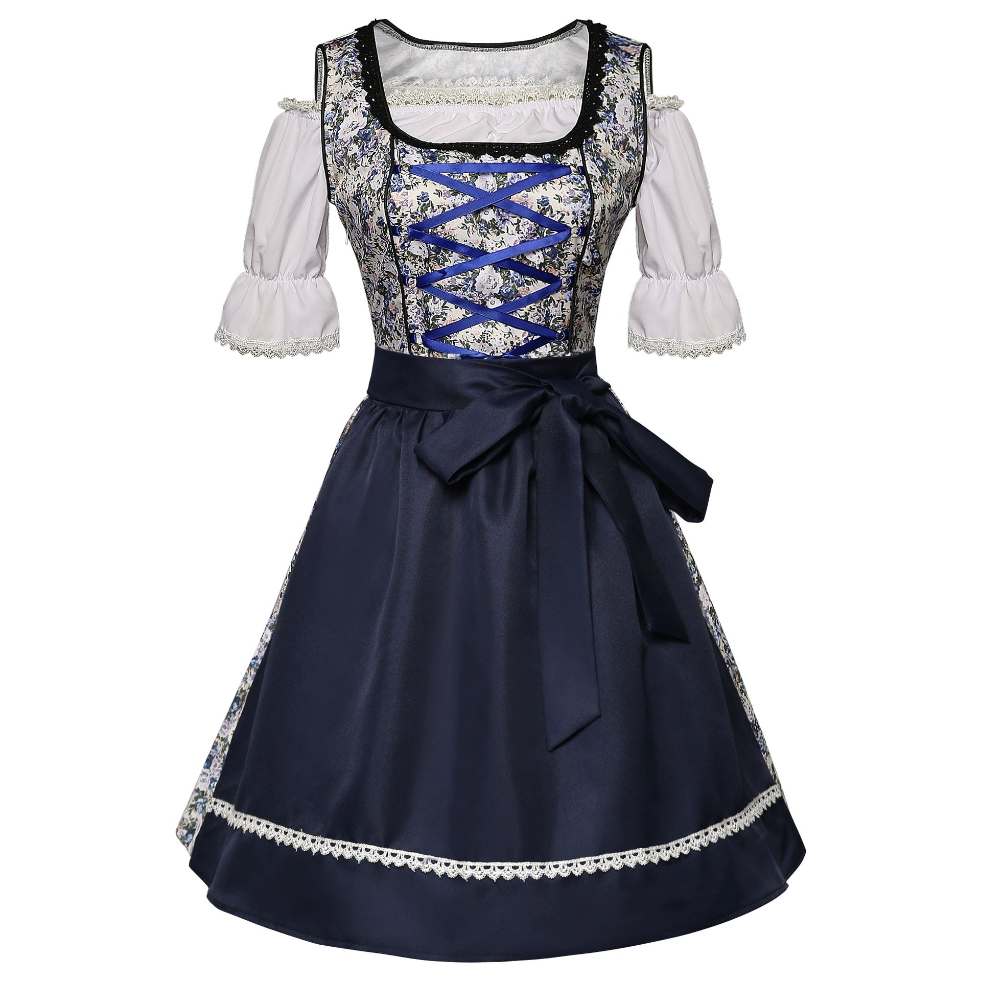 Damen Dirndlkleid-Set mit Schnürmieder, Bluse und weitem Rock-Dirndl for Women-Alpenkind