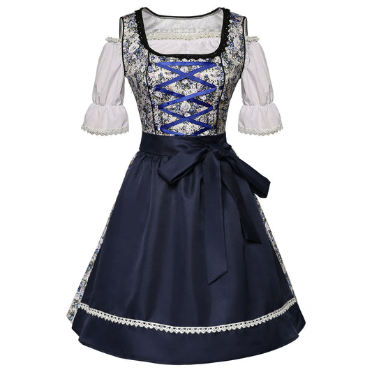 Damen Dirndlkleid-Set mit Schnürmieder, Bluse und weitem Rock-Dirndl for Women-Alpenkind