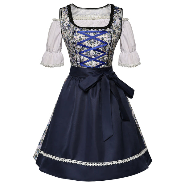 Damen Dirndlkleid-Set mit Schnürmieder, Bluse und weitem Rock-Dirndl for Women-Alpenkind