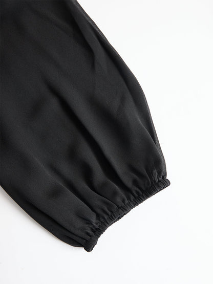 Damen Dreiteiliges Set mit Transparentem Oberteil und Weiter Hose-Sets for women-Alpenkind