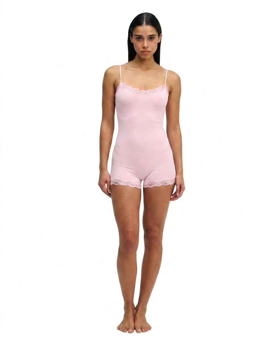 Damen-Einteiler mit verstellbaren Trägern und Spitzenbesatz-Jumpsuits for women-Alpenkind