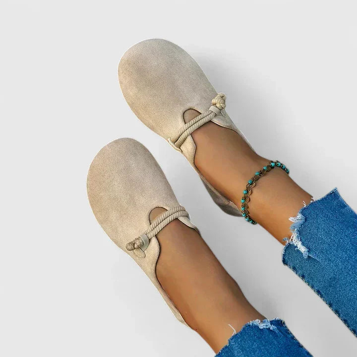 Damen Flache Schuhe mit Riemenstruktur und Geschlossener Form-Footwear for women-Alpenkind