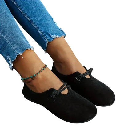 Damen Flache Schuhe mit Riemenstruktur und Geschlossener Form-Footwear for women-Alpenkind