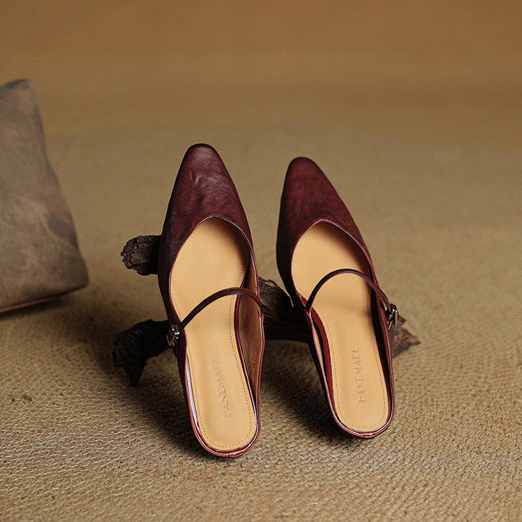 Damen Flache Schuhe mit Spitze, Riemen und Schnallenverschluss-Footwear for women-Alpenkind