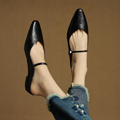 Damen Flache Schuhe mit Spitze, Riemen und Schnallenverschluss-Footwear for women-Alpenkind