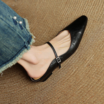 Damen Flache Schuhe mit Spitze, Riemen und Schnallenverschluss-Footwear for women-Alpenkind