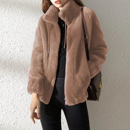 Damen-Fleecejacke mit Reißverschluss und Stehkragen-Jacket for women-Alpenkind