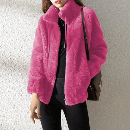 Damen-Fleecejacke mit Reißverschluss und Stehkragen-Jacket for women-Alpenkind