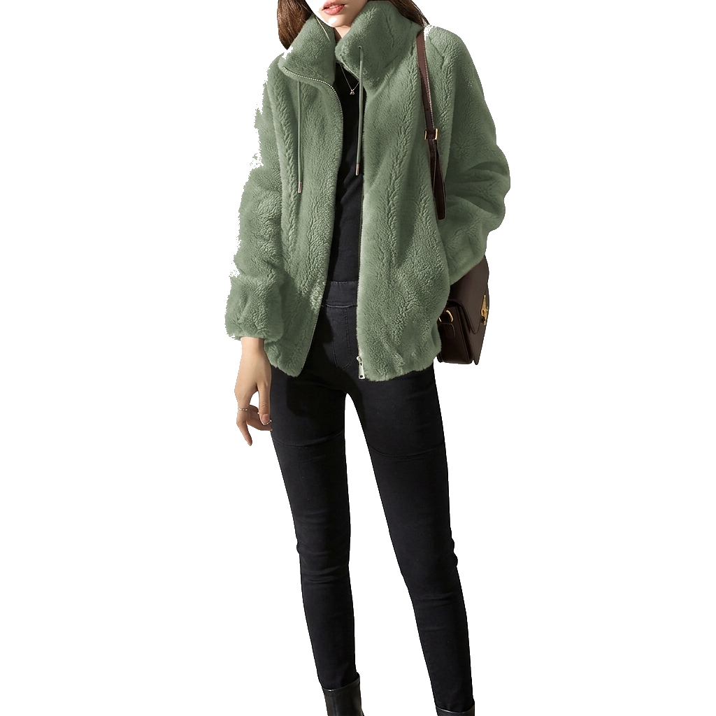 Damen-Fleecejacke mit Reißverschluss und Stehkragen-Jacket for women-Alpenkind