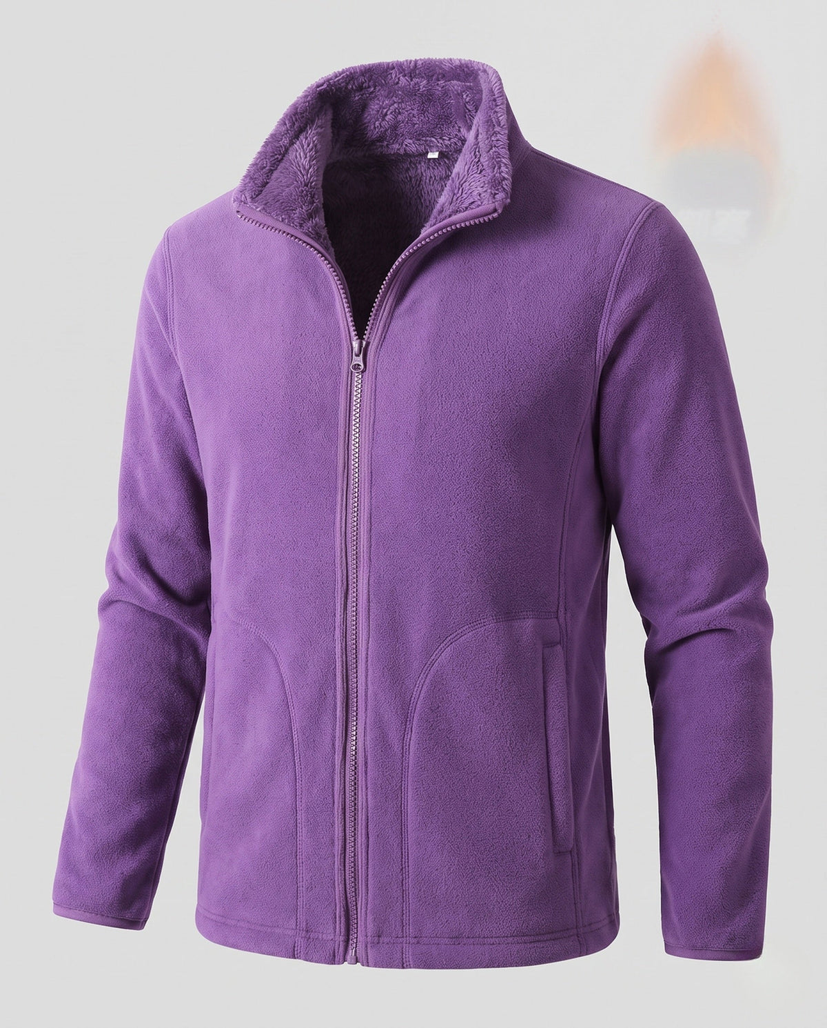 Damen-Fleecejacke mit Stehkragen und durchgehendem Reißverschluss-Jackets & Coats for men-Alpenkind