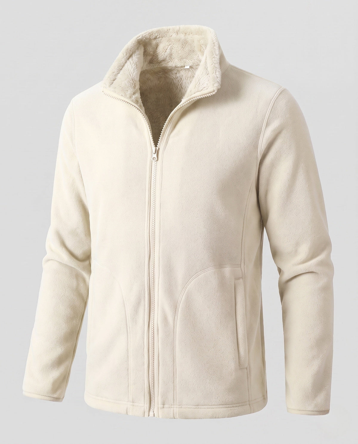 Damen-Fleecejacke mit Stehkragen und durchgehendem Reißverschluss-Jackets & Coats for men-Alpenkind