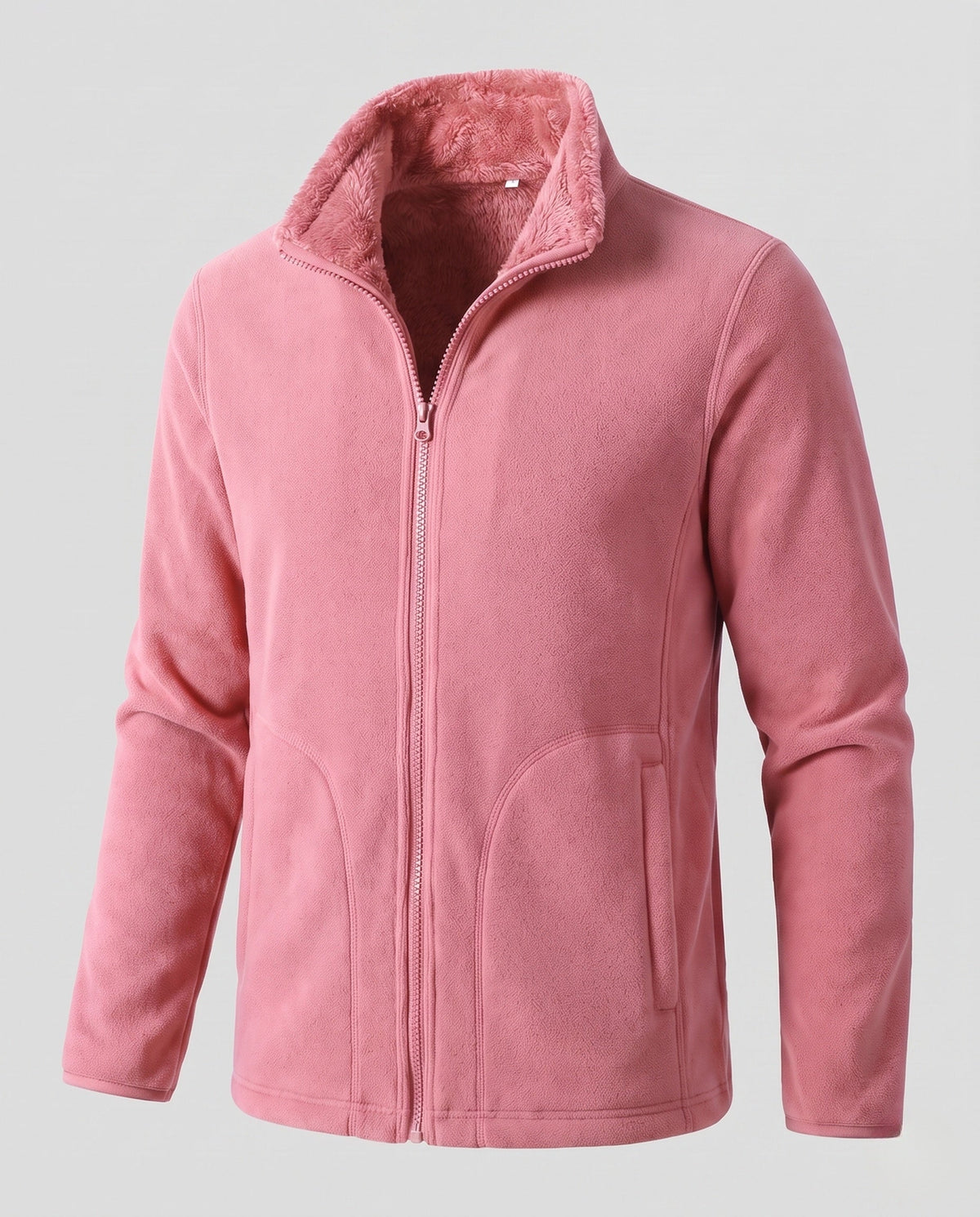 Damen-Fleecejacke mit Stehkragen und durchgehendem Reißverschluss-Jackets & Coats for men-Alpenkind