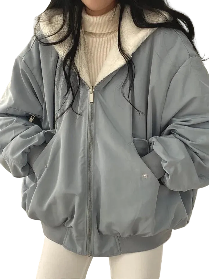 Damen Freizeitjacke mit Kapuze, Zipper und gefüttertem Innenbereich-Women Outerwear-Alpenkind