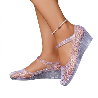 Damen-Gelee-Keilsandalen mit Ausschnittmuster-Footwear for women-Alpenkind