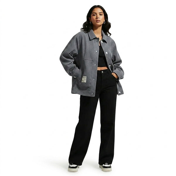 Damen-Hemdjacke mit Knopfleiste und aufgesetzten Taschen-Jacket for women-Alpenkind