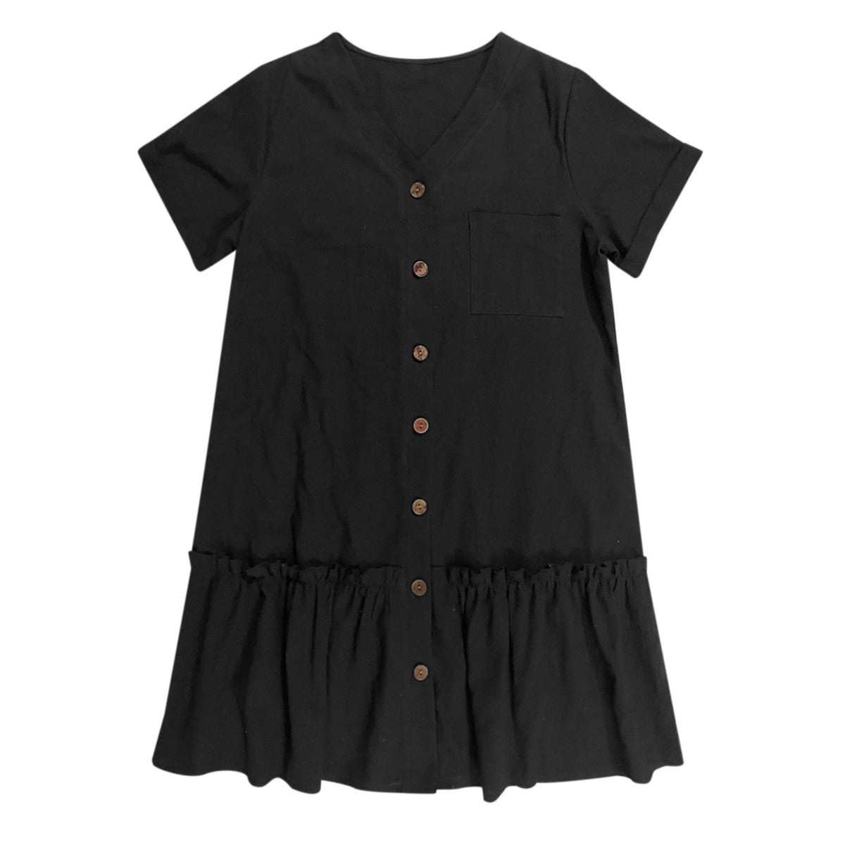 Damen-Hemdkleid mit Knopfleiste und kurzem Schnitt-Mini Dress-Alpenkind