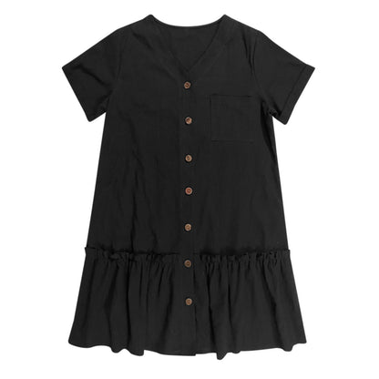 Damen-Hemdkleid mit Knopfleiste und kurzem Schnitt-Mini Dress-Alpenkind