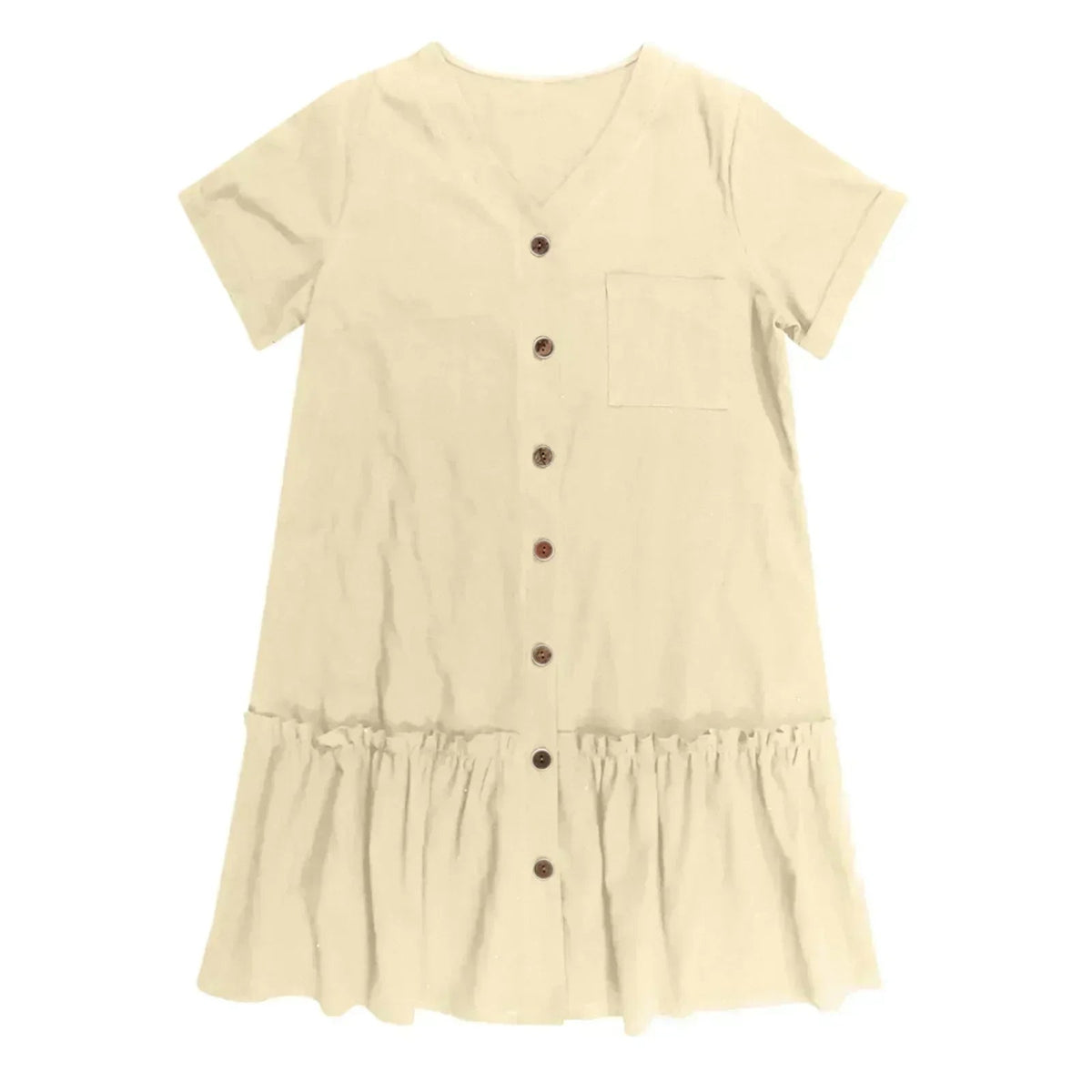Damen-Hemdkleid mit Knopfleiste und kurzem Schnitt-Mini Dress-Alpenkind