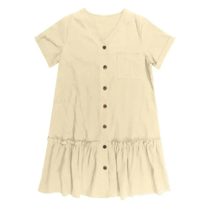 Damen-Hemdkleid mit Knopfleiste und kurzem Schnitt-Mini Dress-Alpenkind