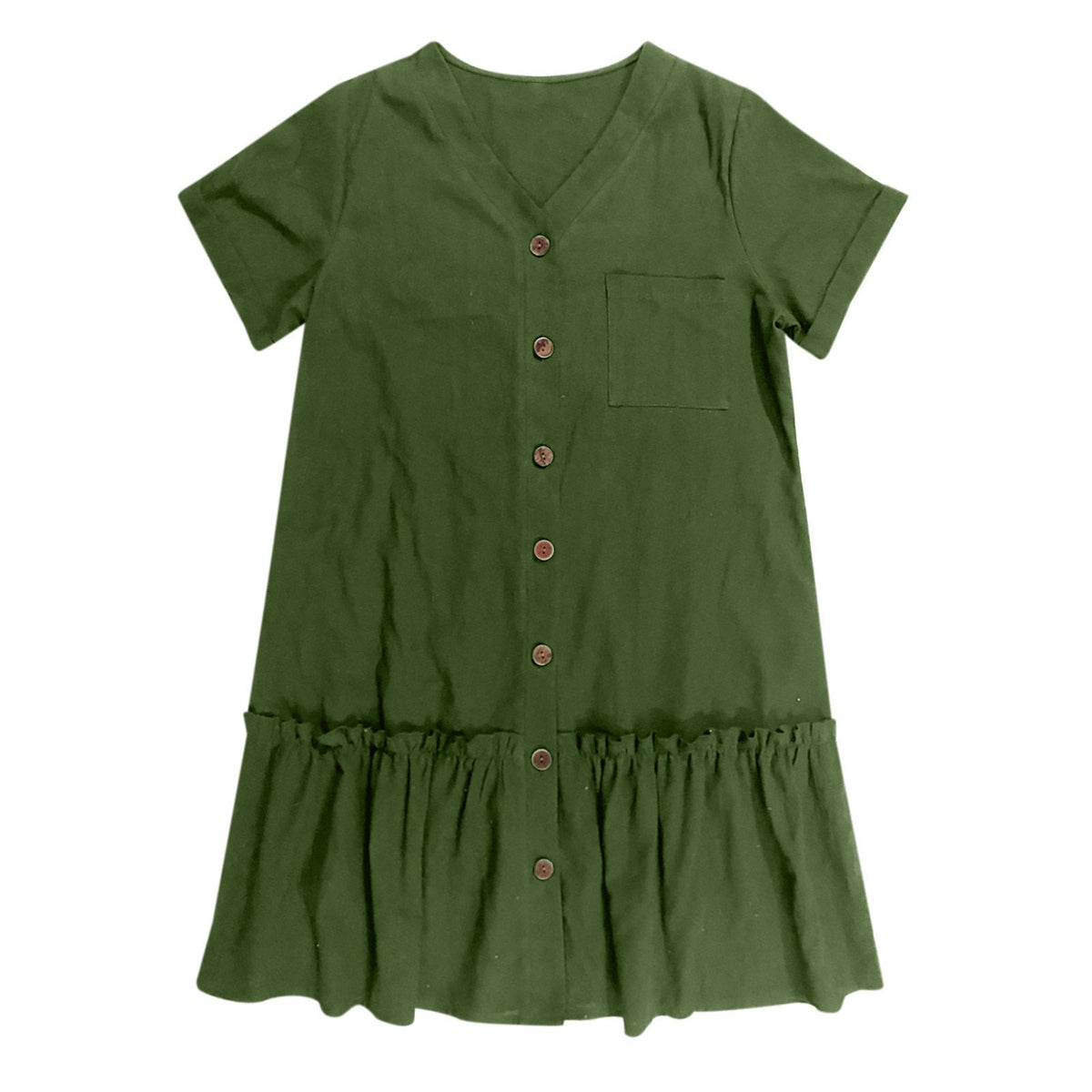 Damen-Hemdkleid mit Knopfleiste und kurzem Schnitt-Mini Dress-Alpenkind