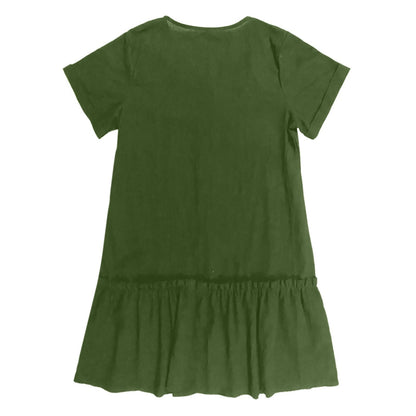 Damen-Hemdkleid mit Knopfleiste und kurzem Schnitt-Mini Dress-Alpenkind