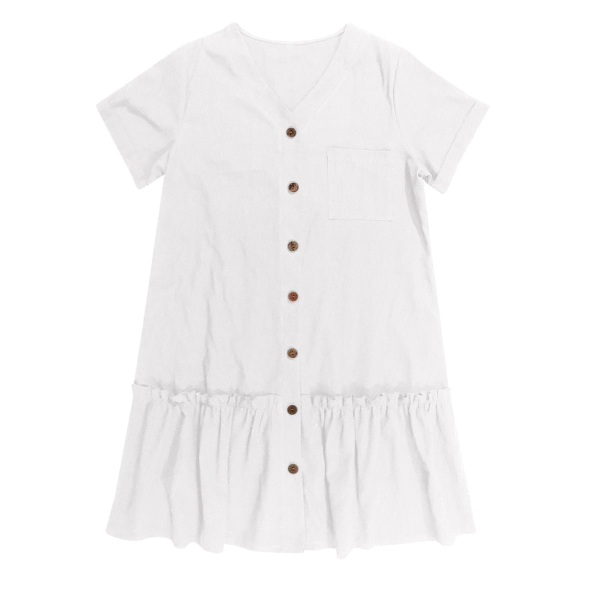 Damen-Hemdkleid mit Knopfleiste und kurzem Schnitt-Mini Dress-Alpenkind