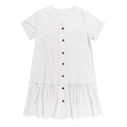 Damen-Hemdkleid mit Knopfleiste und kurzem Schnitt-Mini Dress-Alpenkind