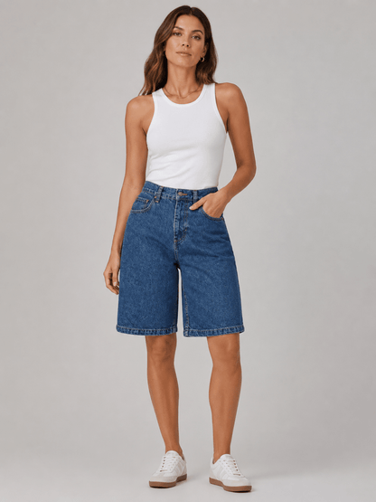Damen High-Waist Jeans-Shorts-Shorts for women-Alpenkind