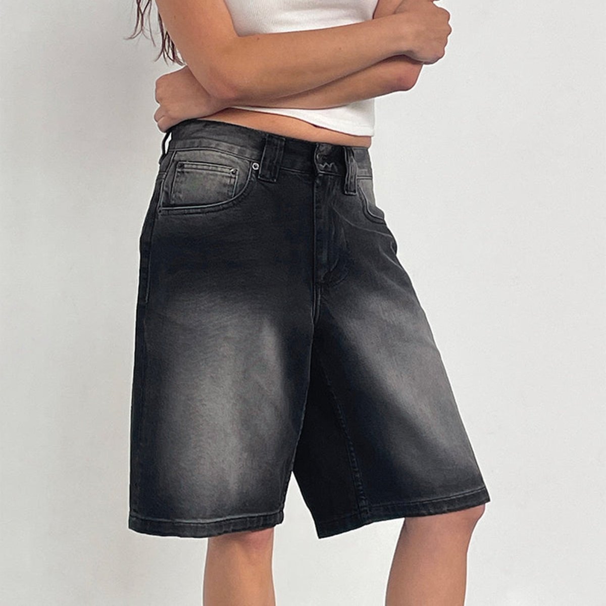 Damen High-Waist Jeans-Shorts-Shorts for women-Alpenkind