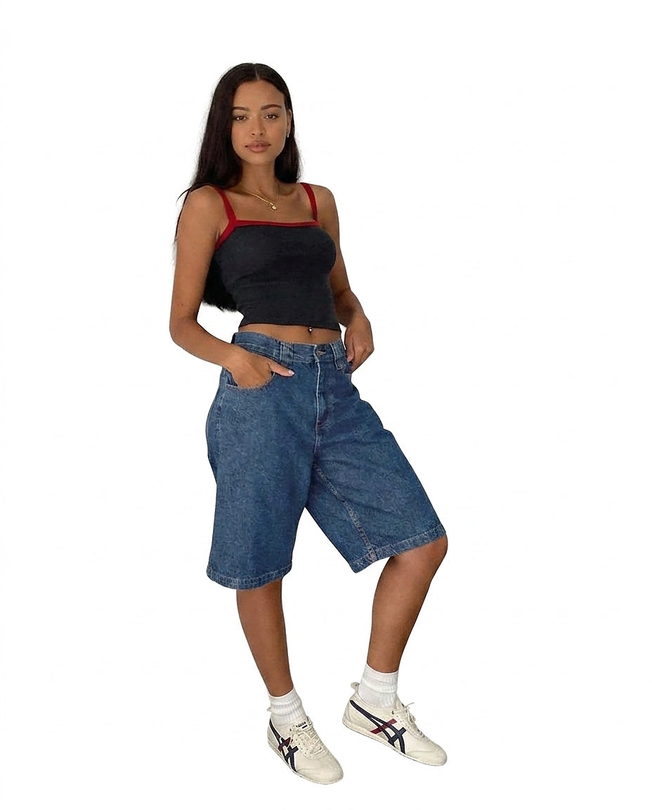 Damen High-Waist Jeans-Shorts-Shorts for women-Alpenkind