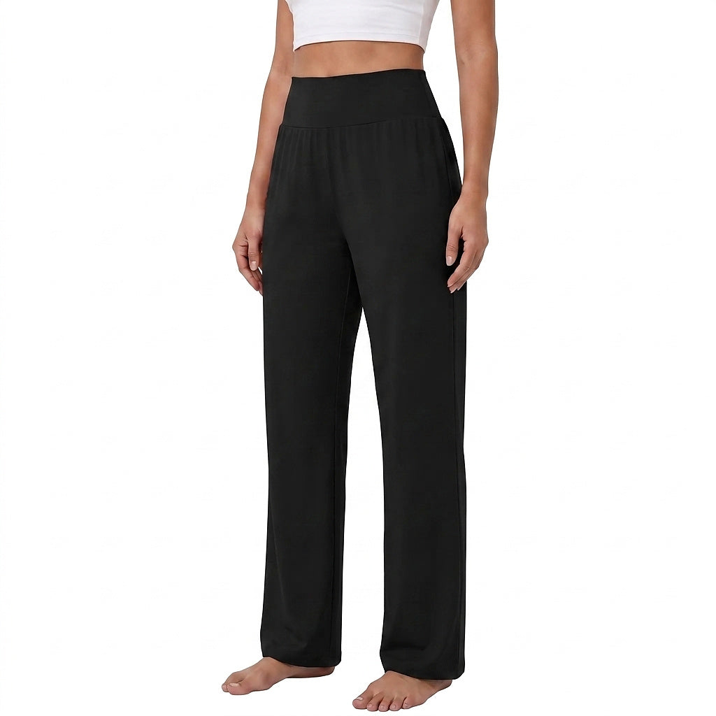 Damen High-Waist Lounge-Hose mit weitem Bein-Pants for woman-Alpenkind