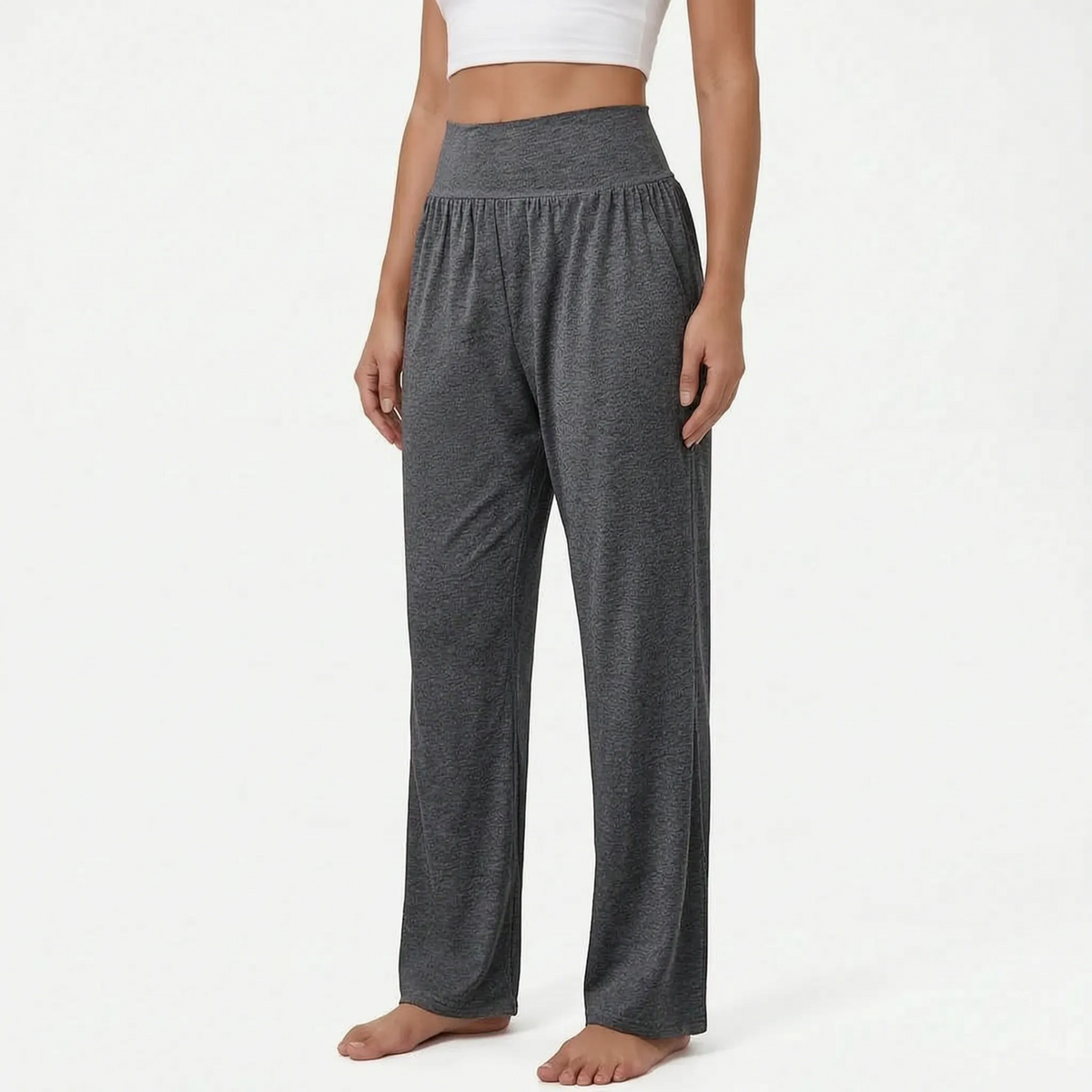 Damen High-Waist Lounge-Hose mit weitem Bein-Pants for woman-Alpenkind