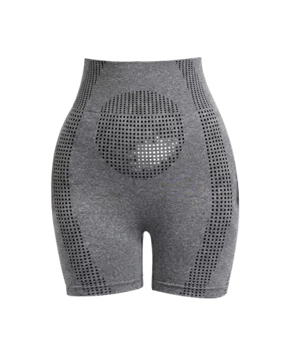 Damen High-Waist Nahtlose Shorts mit Perforierten Konturpanelen-Women shorts-Alpenkind