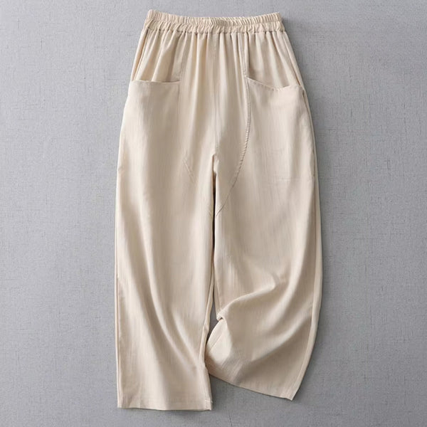 Damen Hose mit elastischem Bund und geradem Beinverlauf-Women Pants-Alpenkind