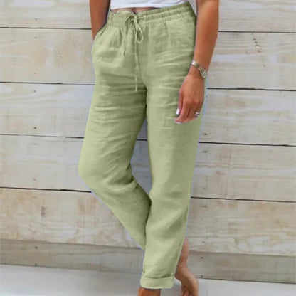 Damen Hose mit elastischem Bund und Kordelzug-Women Pants-Alpenkind