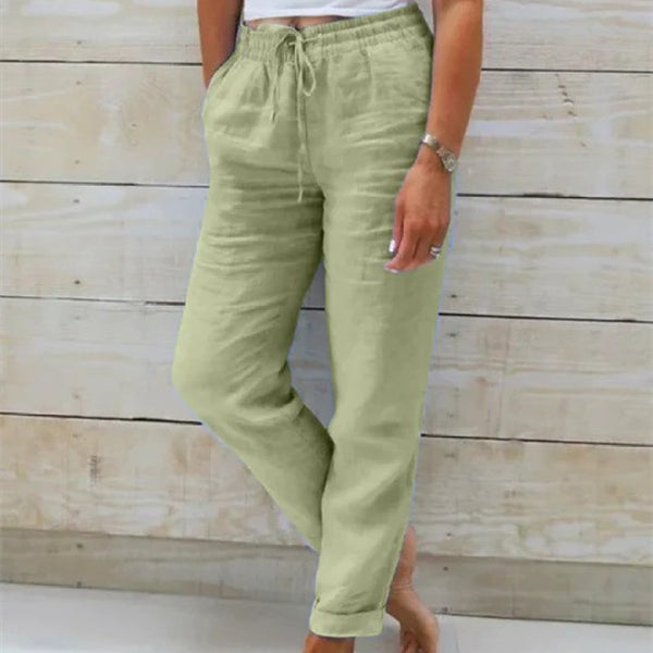 Damen Hose mit elastischem Bund und Kordelzug-Women Pants-Alpenkind