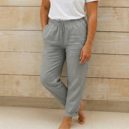 Damen Hose mit elastischem Bund und Kordelzug-Women Pants-Alpenkind