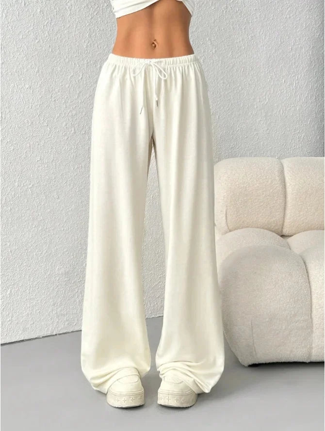 Damen Hose mit elastischem Bund und weitem Bein-Women Pants-Alpenkind