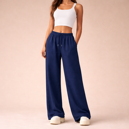 Damen Hose mit elastischem Bund und weitem Bein-Women Pants-Alpenkind