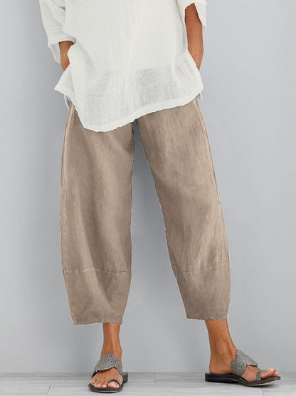 Damen Hose mit elastischem Bund und weiter Beinform-Women Pants-Alpenkind
