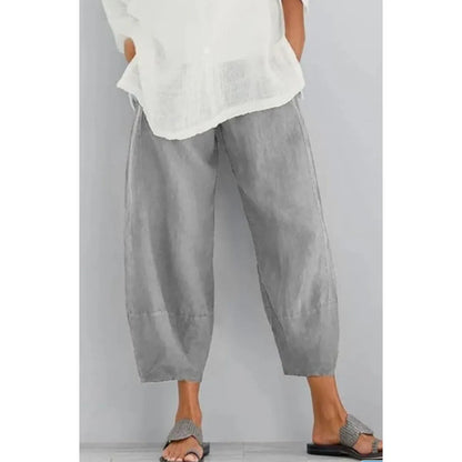 Damen Hose mit elastischem Bund und weiter Beinform-Women Pants-Alpenkind