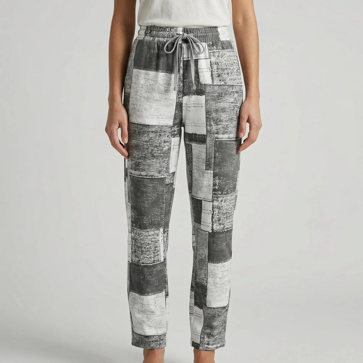 Damen-Hose mit geradem Bein aus Patchwork-Denim-Pants for Women-Alpenkind