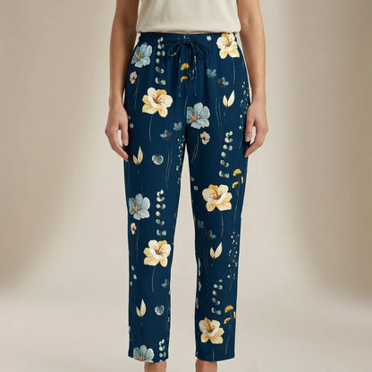 Damen-Hose mit geradem Bein aus Patchwork-Denim-Pants for Women-Alpenkind