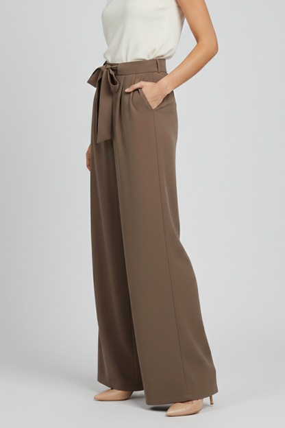 Damen-Hose mit weitem Bein und Bindegürtel-Pants for Women-Alpenkind